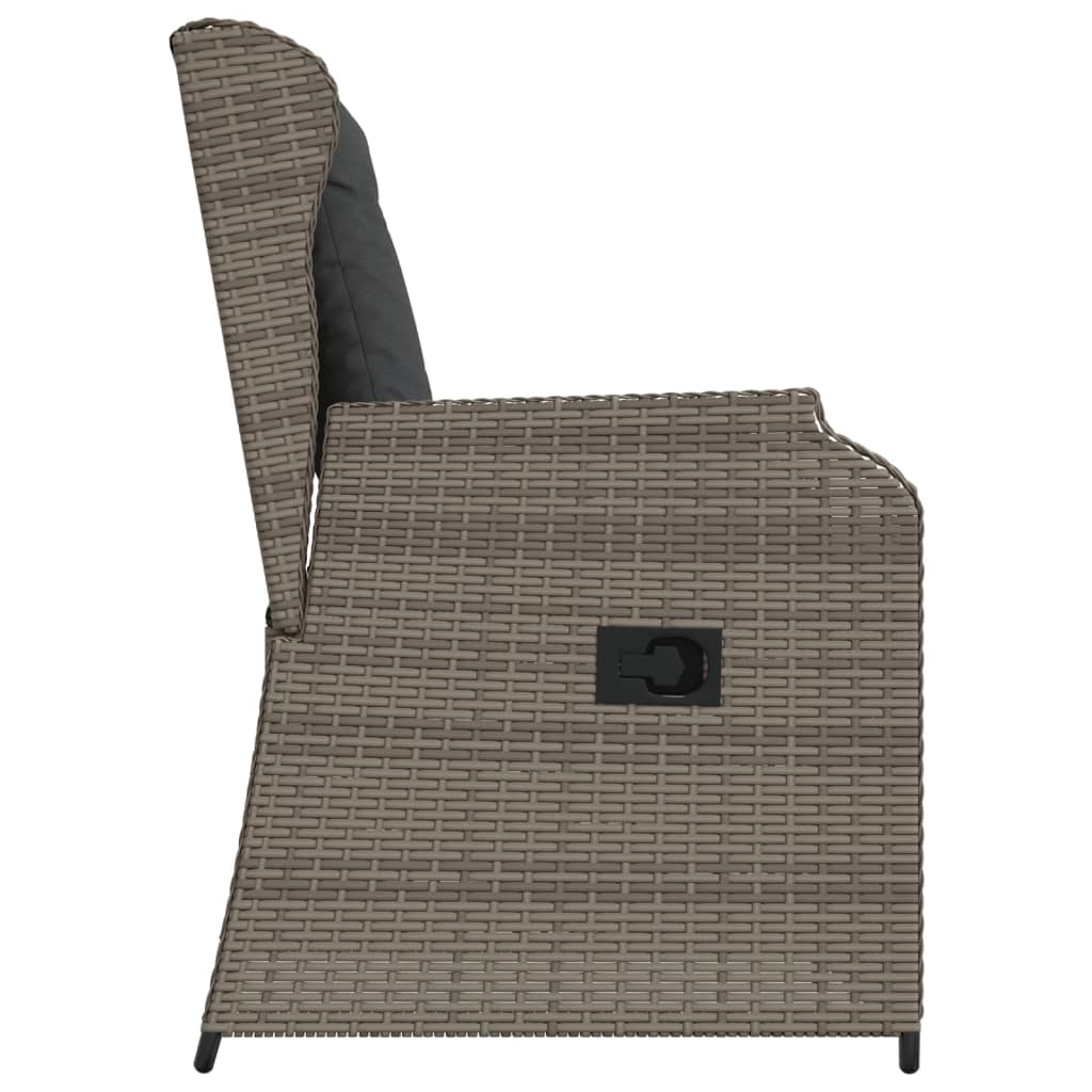 vidaXL Sillones reclinable jardín y cojines 2 uds ratán sintético gris