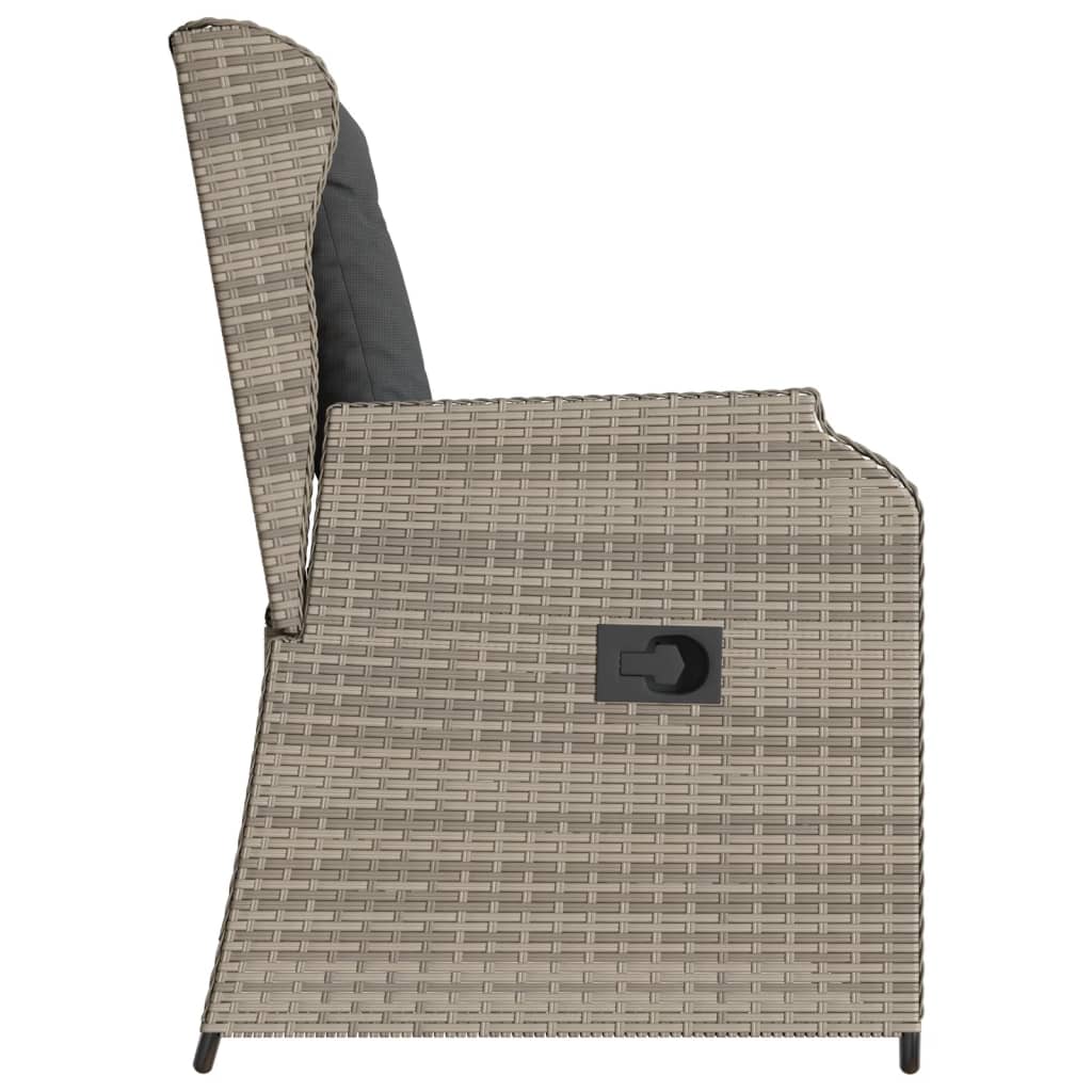 vidaXL Sillones reclinables de jardín con cojines gris 2 uds ratán PE