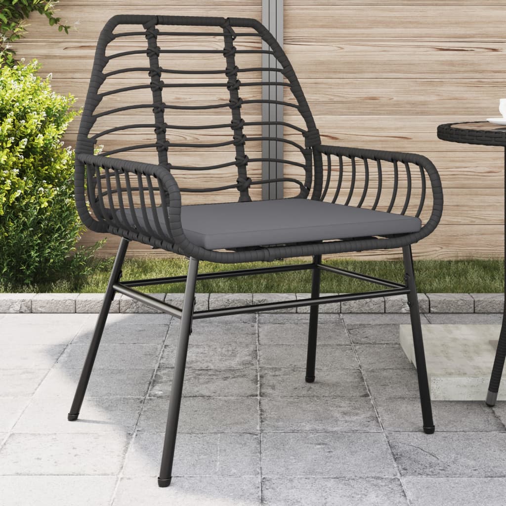 vidaXL Sillones de jardín con cojines 2 uds ratán sintético negro