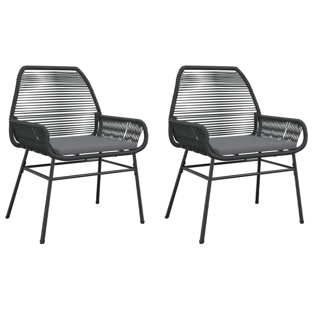 vidaXL Sillones de jardín con cojines 2 uds ratán sintético negro