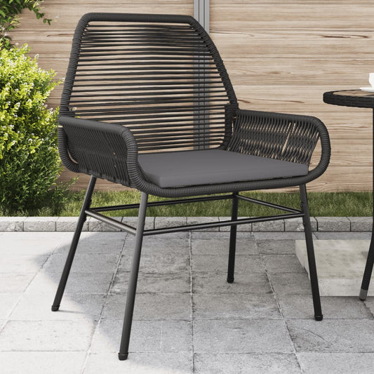 vidaXL Sillones de jardín con cojines 2 uds ratán sintético negro