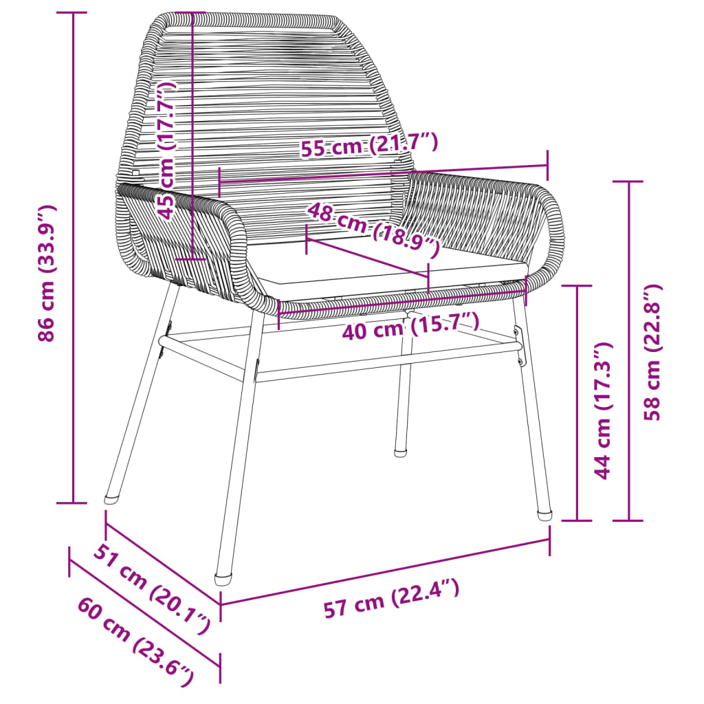 vidaXL Sillones de jardín con cojines 2 uds ratán sintético marrón