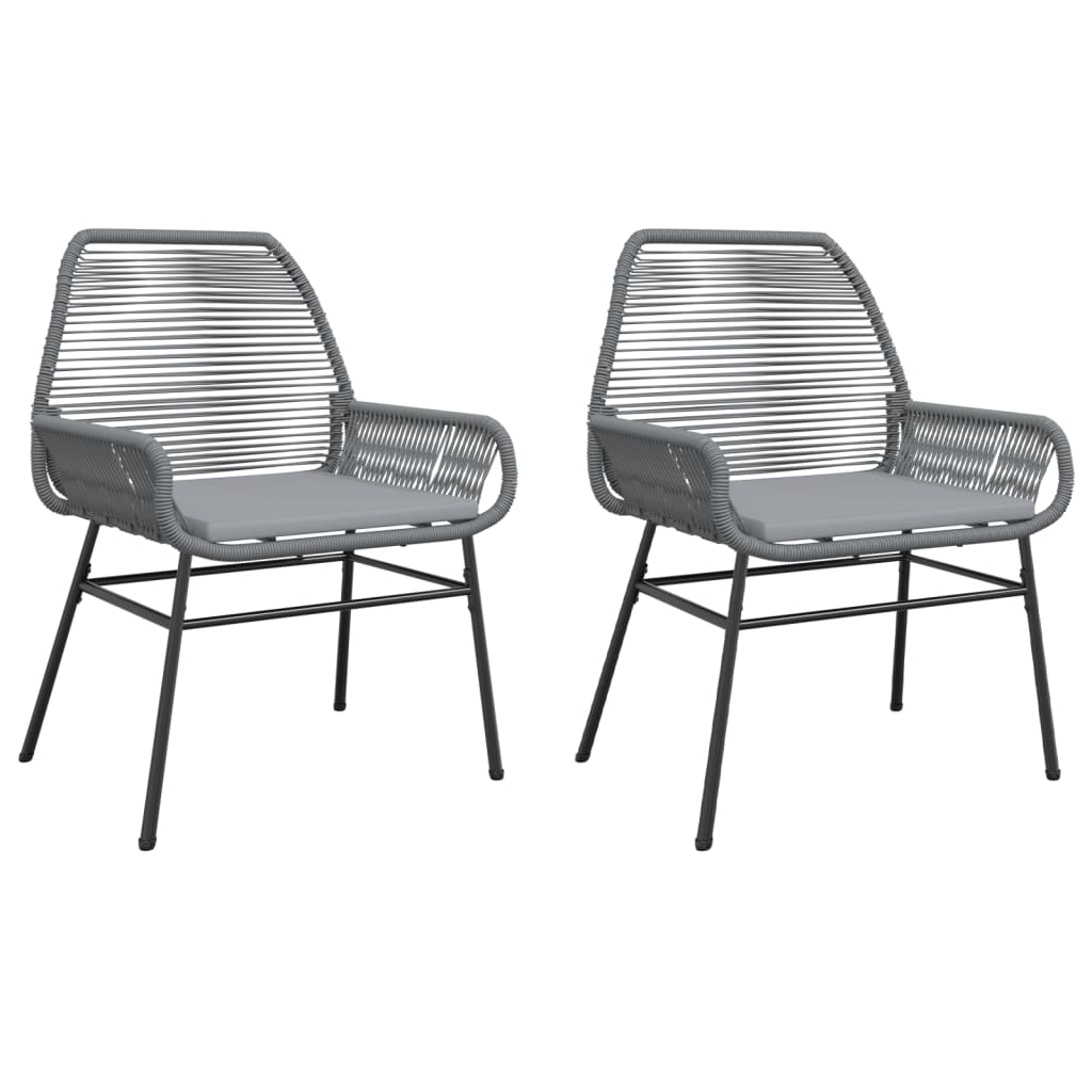 vidaXL Sillones de jardín con cojines 2 uds ratán sintético gris