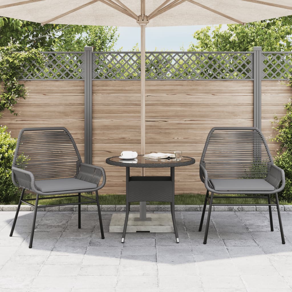 vidaXL Sillones de jardín con cojines 2 uds ratán sintético gris