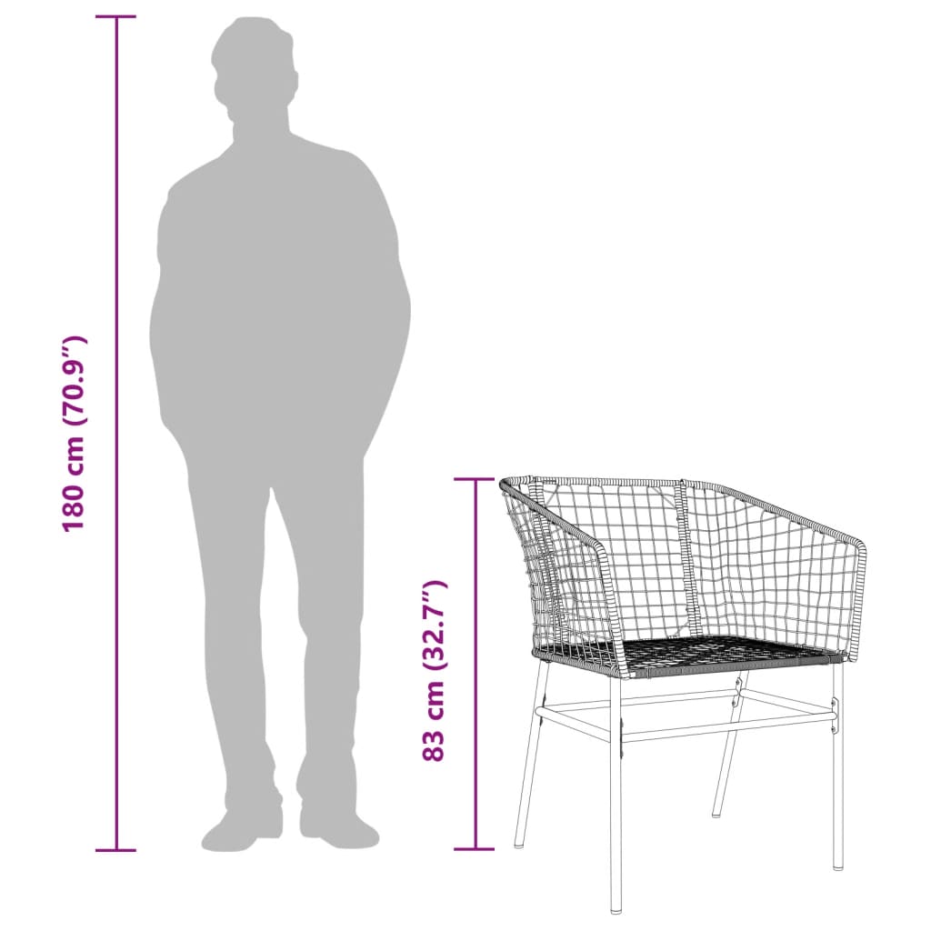 vidaXL Sillones de jardín 2 unidades ratán sintético marrón