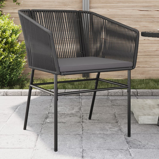 vidaXL Sillones de jardín con cojines 2 uds ratán sintético negro