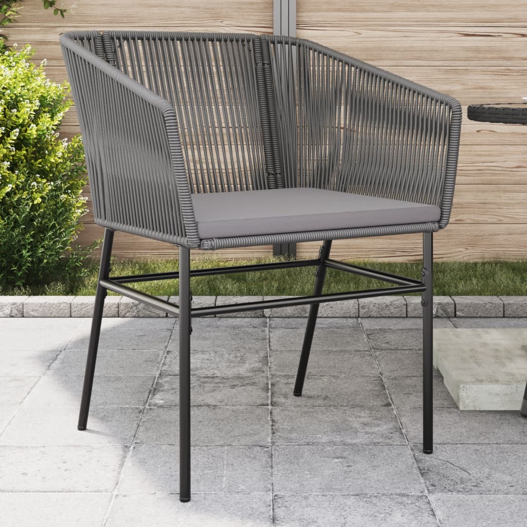 vidaXL Sillones de jardín con cojines 2 uds ratán sintético gris