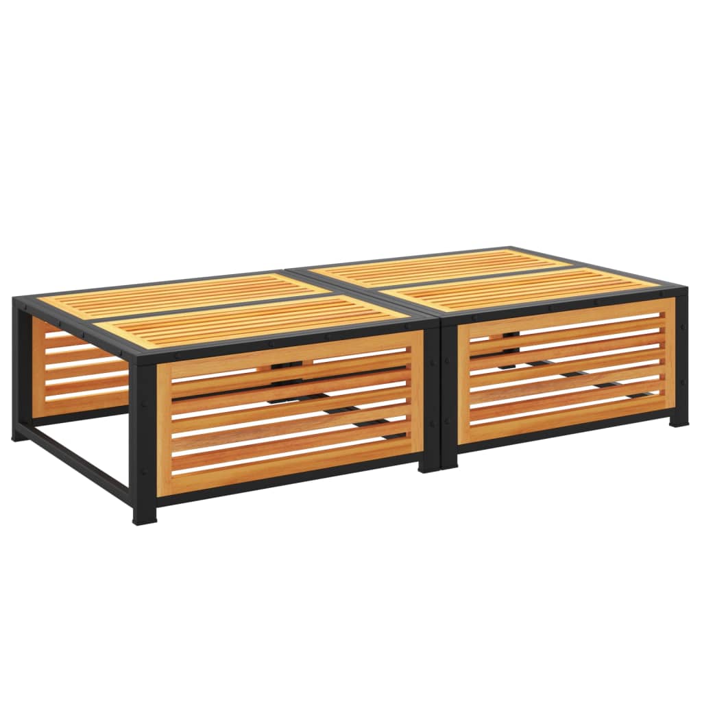 vidaXL Mesa de jardín con taburete madera maciza de acacia