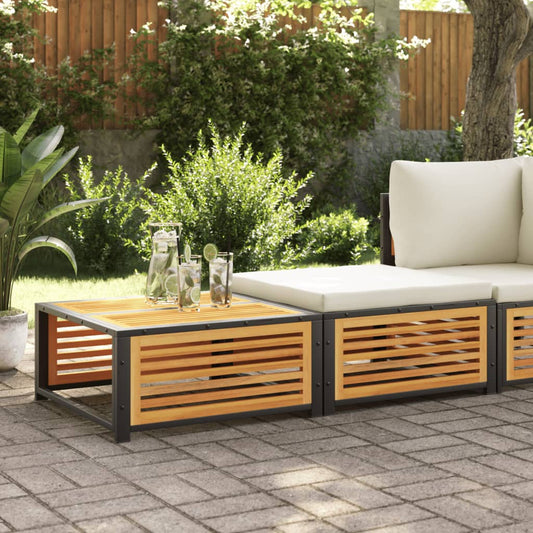 vidaXL Mesa de jardín con taburete madera maciza de acacia