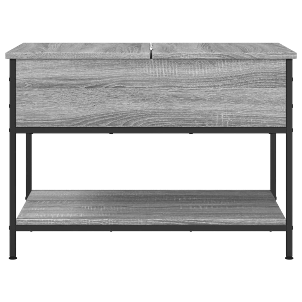 vidaXL Mesa de centro madera ingeniería metal gris Sonoma 70x50x50 cm