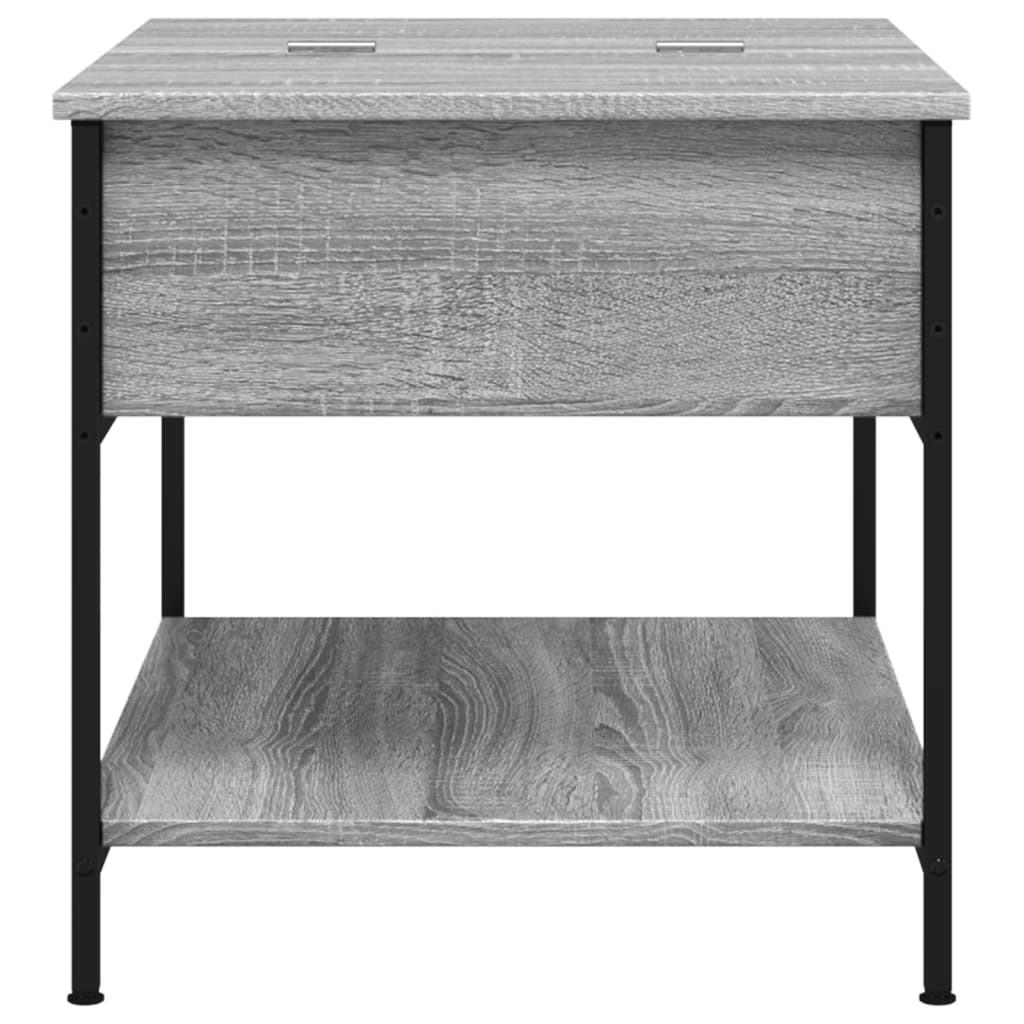 vidaXL Mesa de centro madera ingeniería metal gris Sonoma 70x50x50 cm