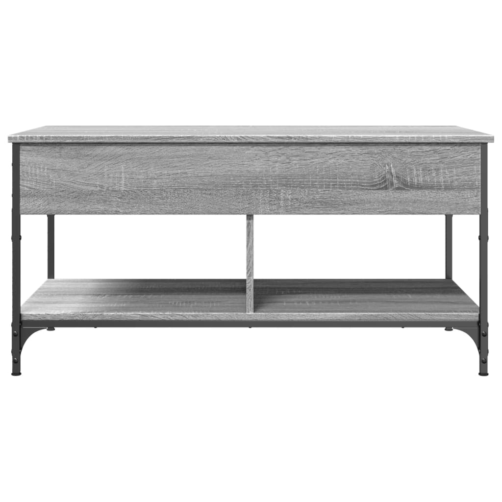 vidaXL Mesa de centro madera ingeniería metal gris Sonoma 100x50x50 cm