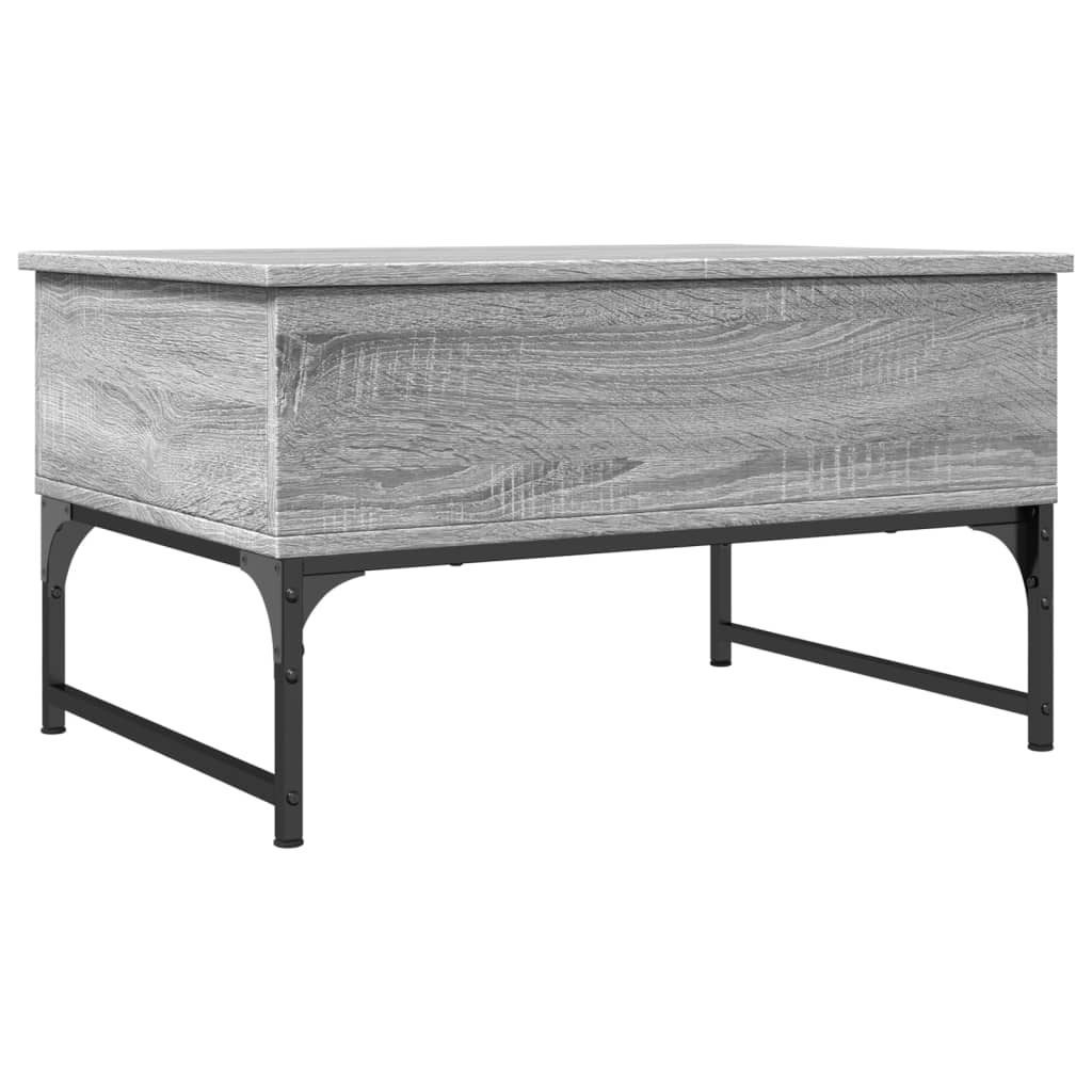 vidaXL Mesa de centro madera ingeniería metal gris Sonoma 70x50x40 cm