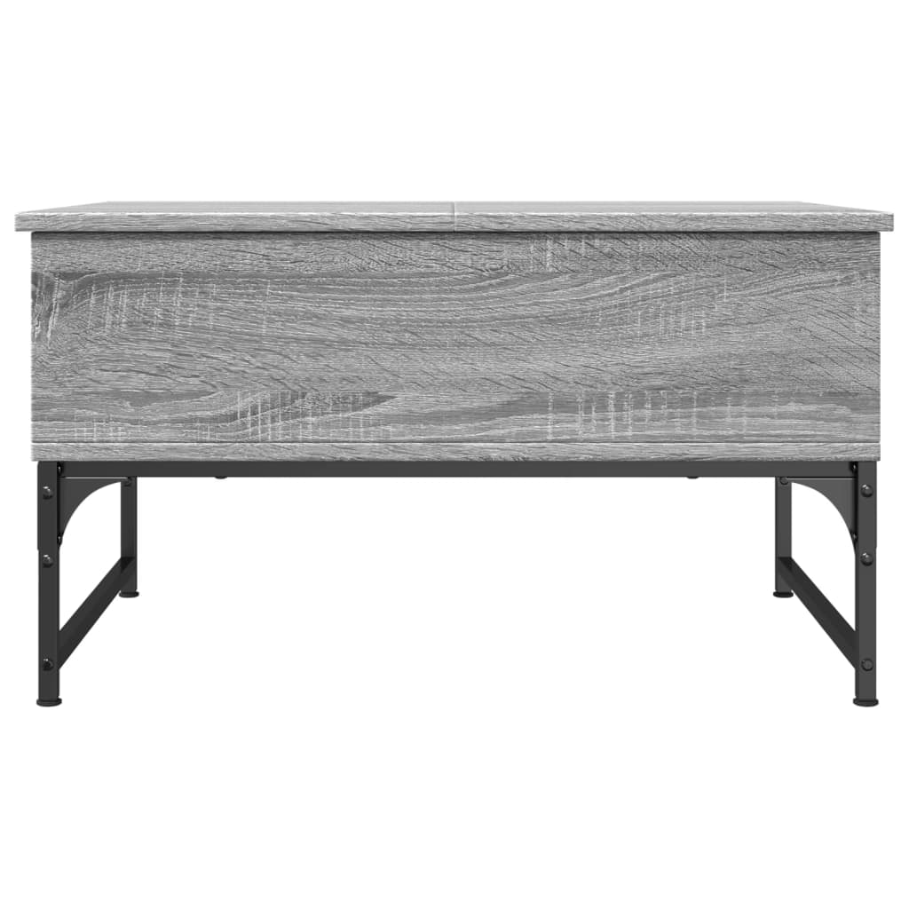 vidaXL Mesa de centro madera ingeniería metal gris Sonoma 70x50x40 cm