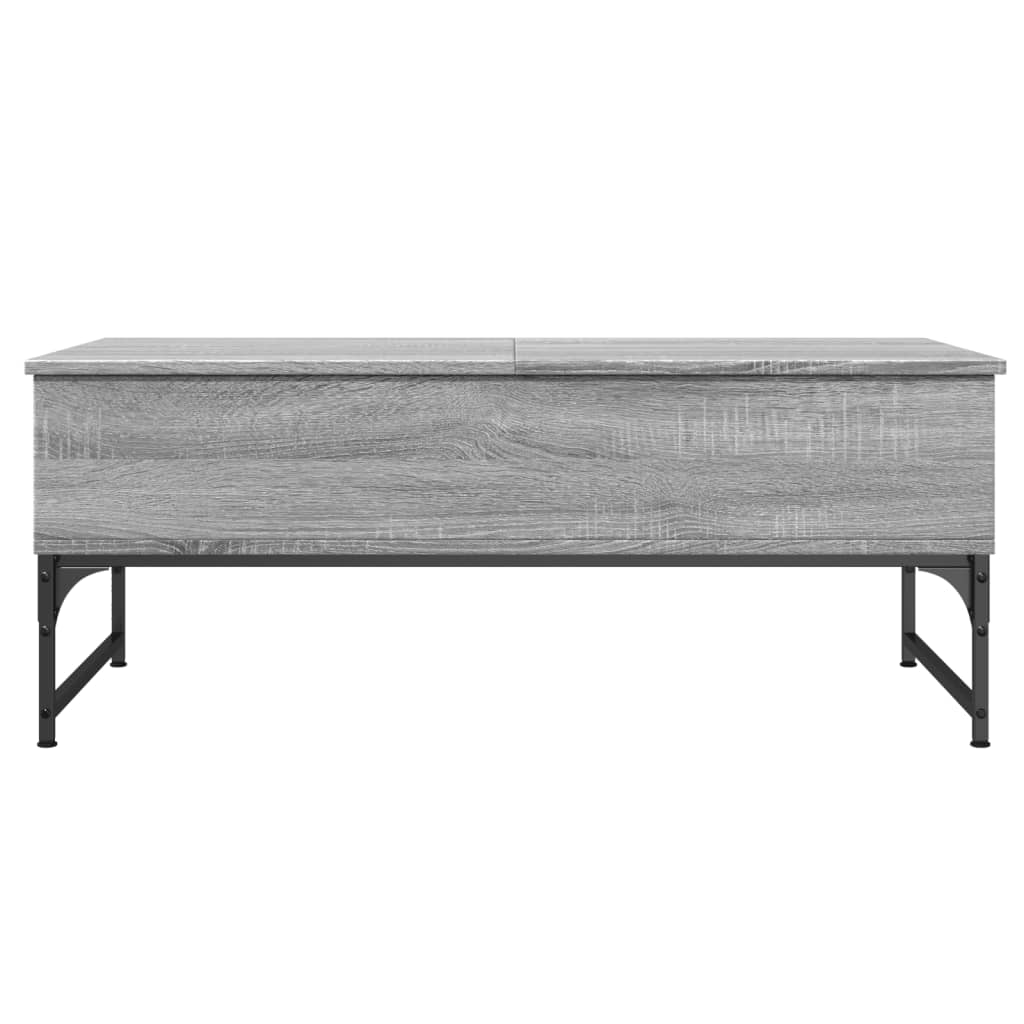 vidaXL Mesa de centro madera ingeniería metal gris Sonoma 100x50x40 cm