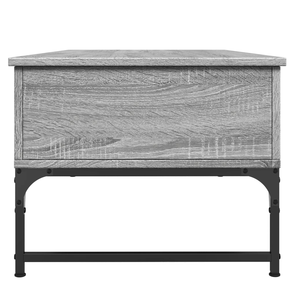 vidaXL Mesa de centro madera ingeniería metal gris Sonoma 100x50x40 cm