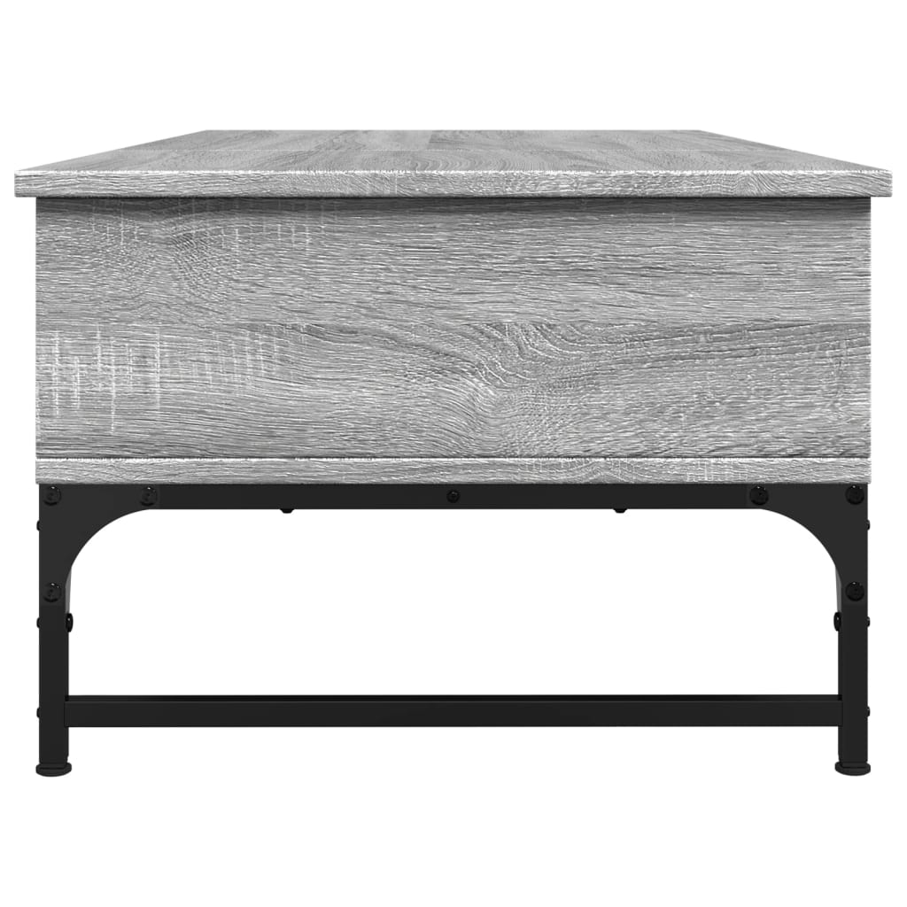 vidaXL Mesa de centro madera ingeniería metal gris Sonoma 100x50x35 cm