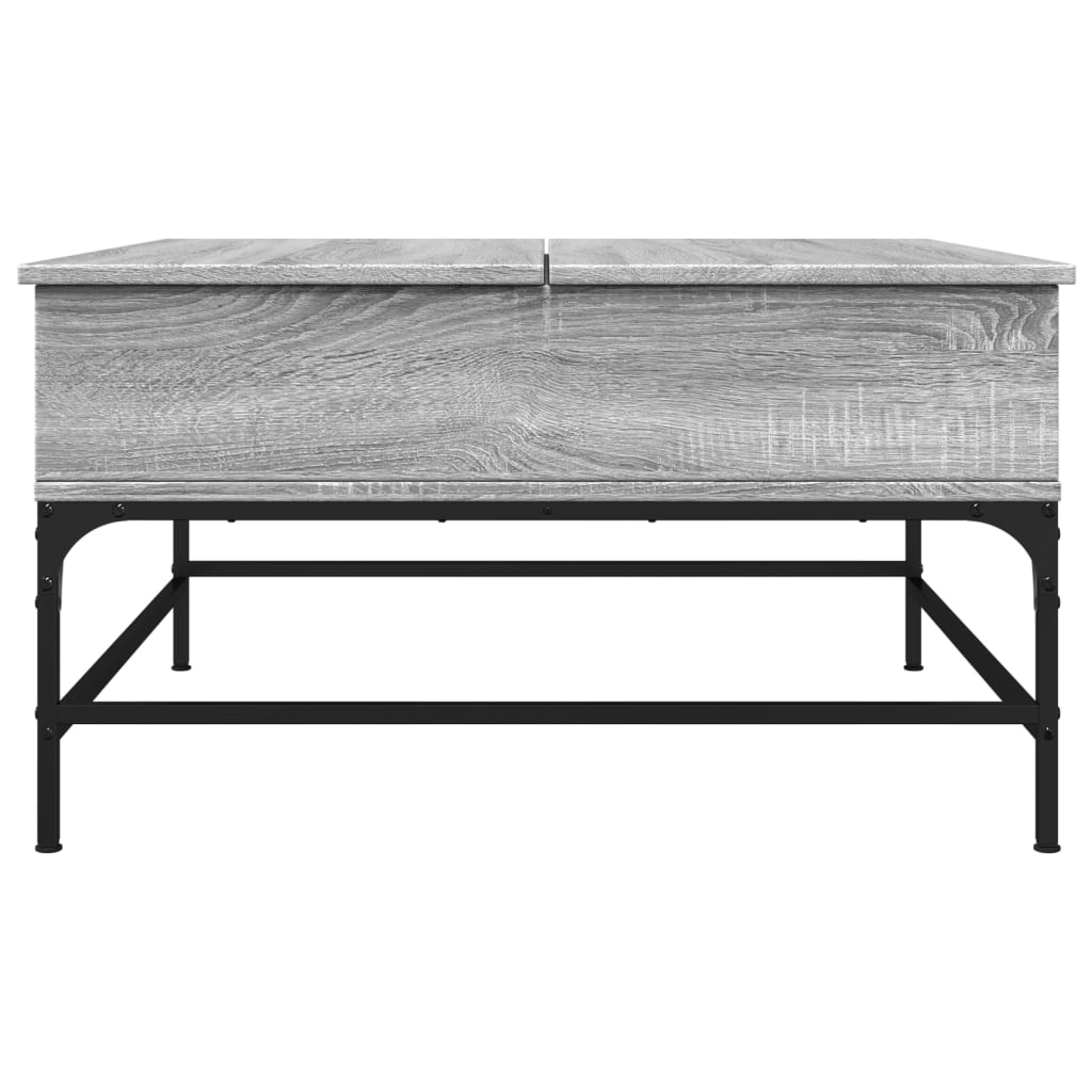 vidaXL Mesa de centro madera ingeniería metal gris Sonoma 80x80x45 cm