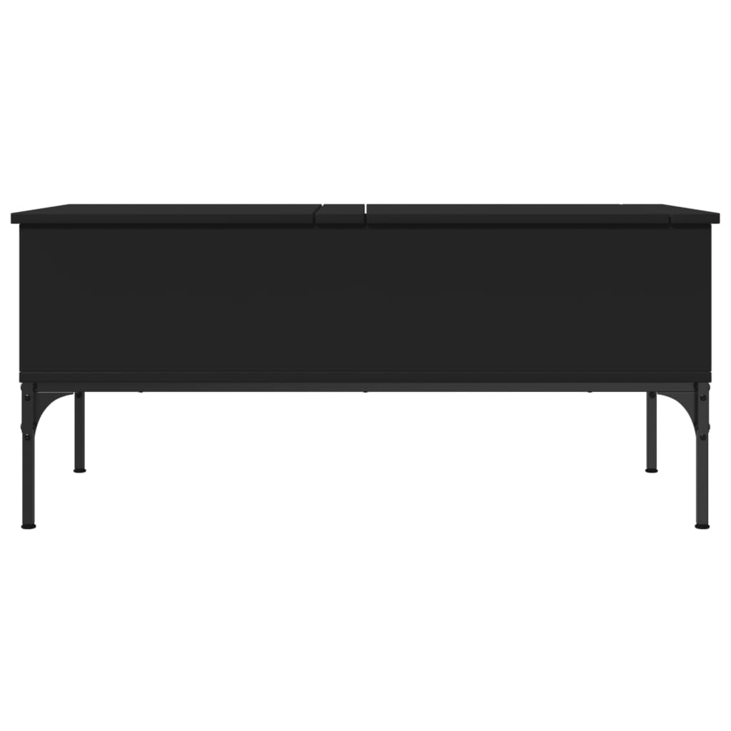 vidaXL Mesa de centro madera de ingeniería y metal negro 100x50x45 cm