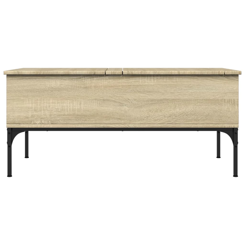 vidaXL Mesa de centro madera ingeniería metal roble Sonoma 100x50x45cm