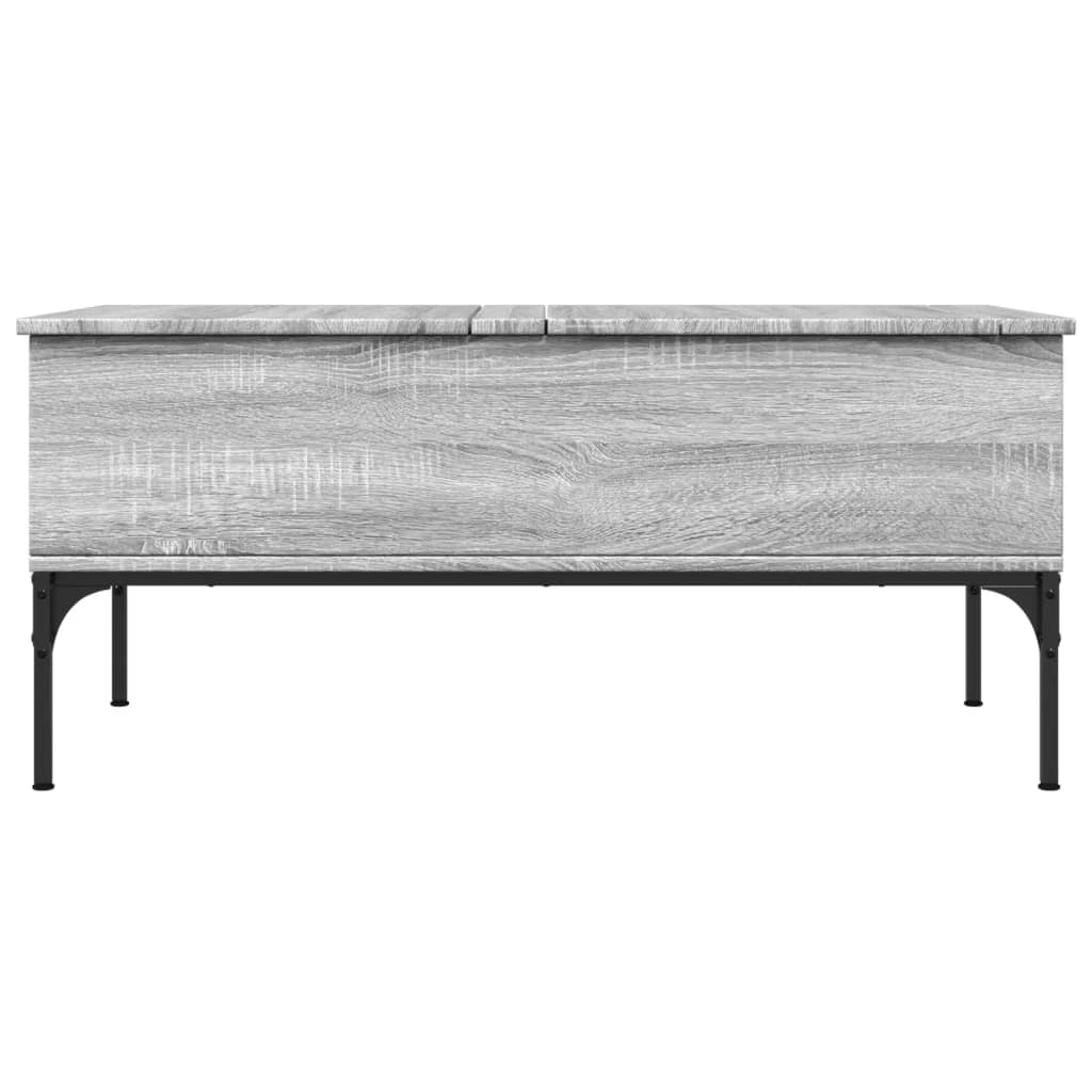 vidaXL Mesa de centro madera ingeniería metal gris Sonoma 100x50x45cm