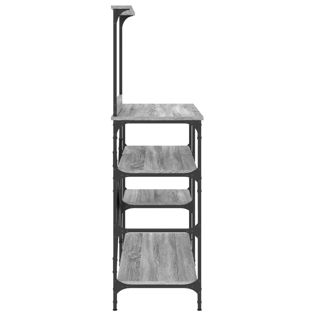 vidaXL Estantería de cocina madera ingeniería metal gris 90x40x132 cm