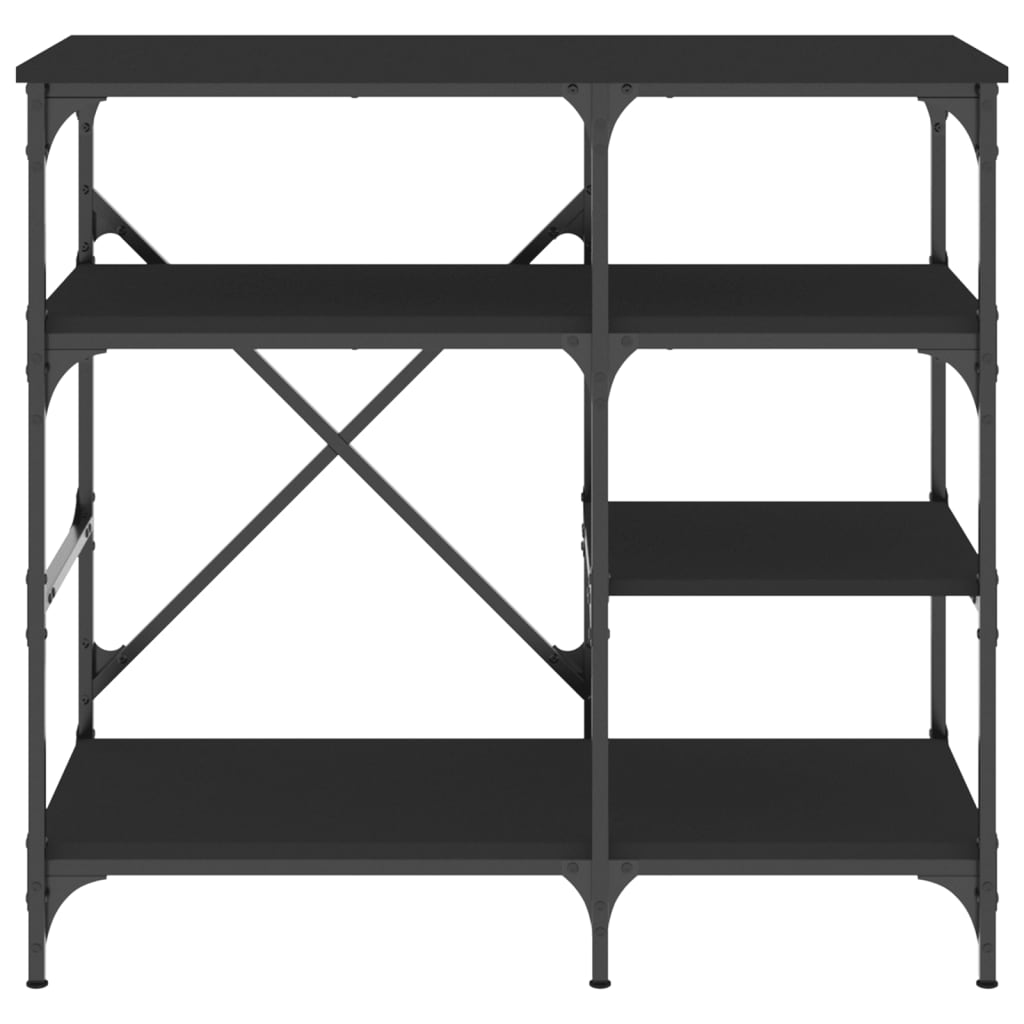 vidaXL Estantería de cocina madera ingeniería metal negro 90x40x84 cm