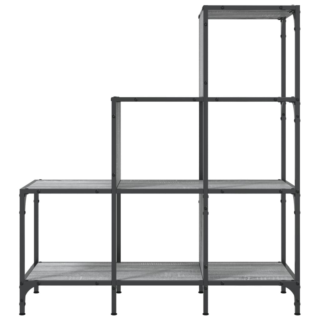 vidaXL Estantería madera ingeniería y metal gris Sonoma 92x30x102 cm