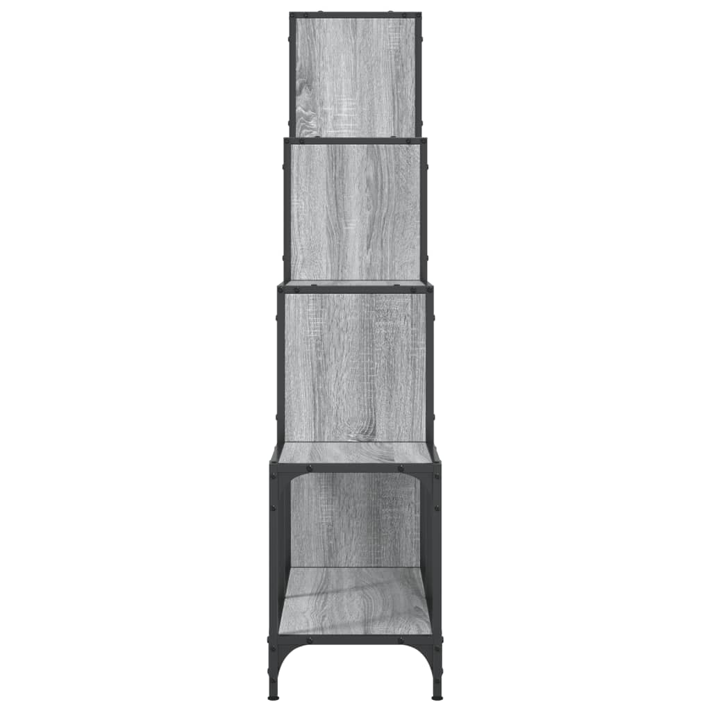 vidaXL Estantería madera ingeniería y metal gris Sonoma 122x30x132 cm