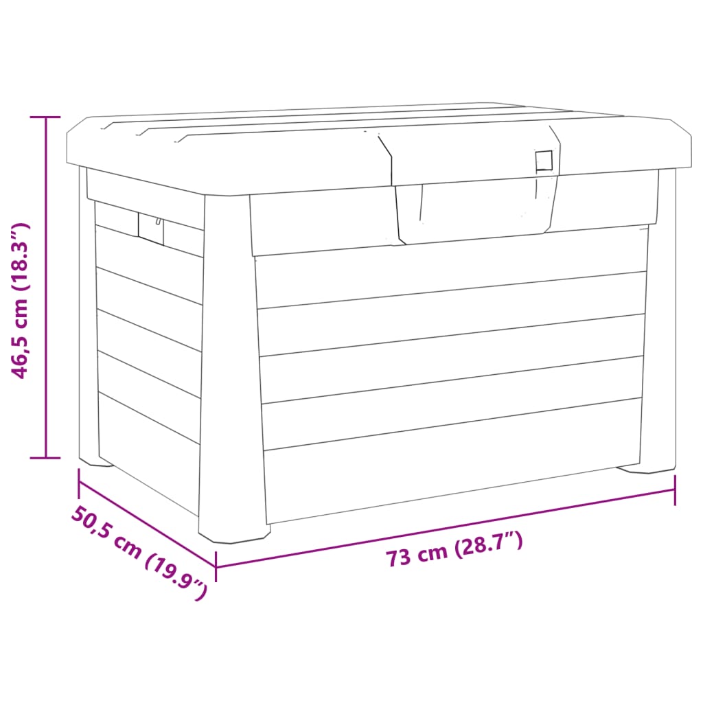 vidaXL Baúl para cojines polipropileno gris antracita 73x50,5x46,5 cm