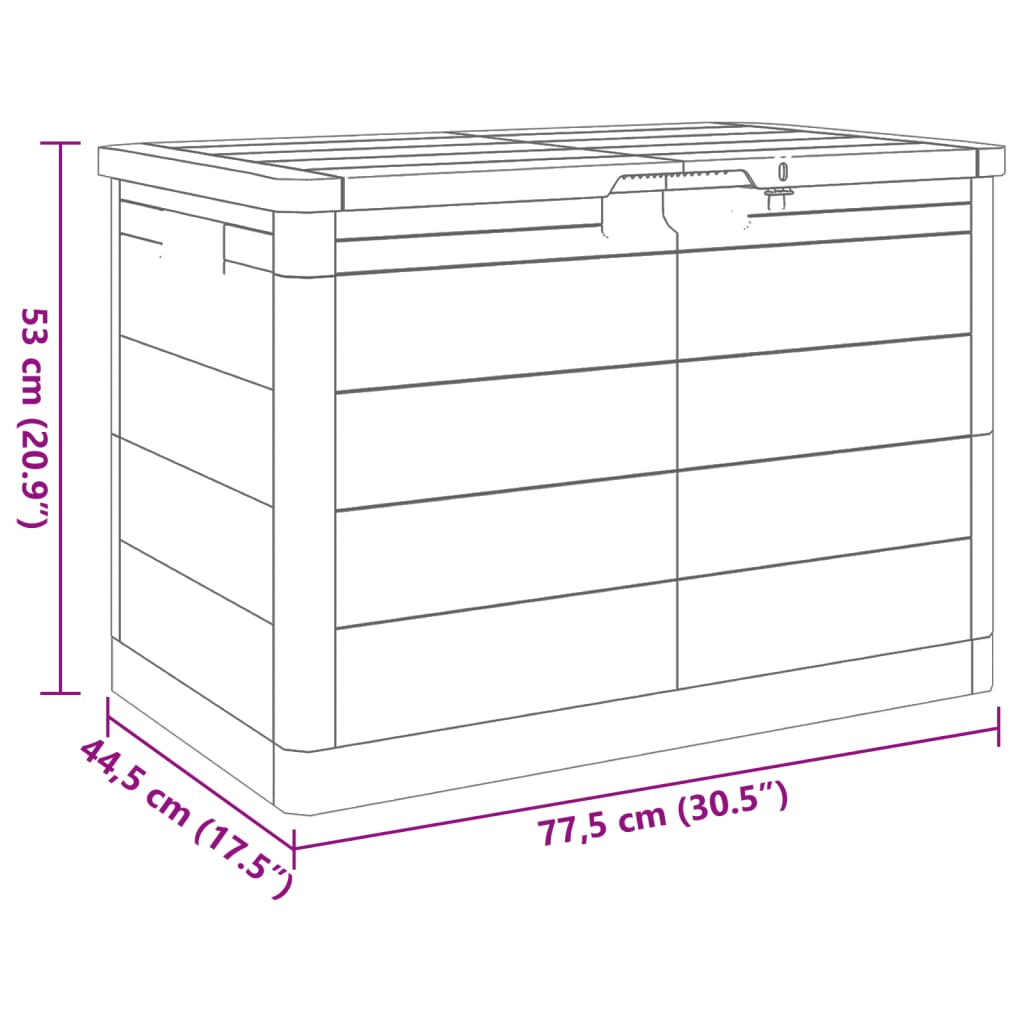 vidaXL Baúl para cojines polipropileno gris antracita 77,5x44,5x53 cm