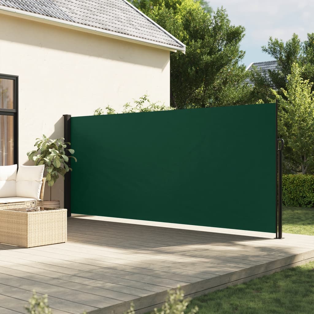 vidaXL Toldo lateral retráctil verde oscuro 170x300 cm