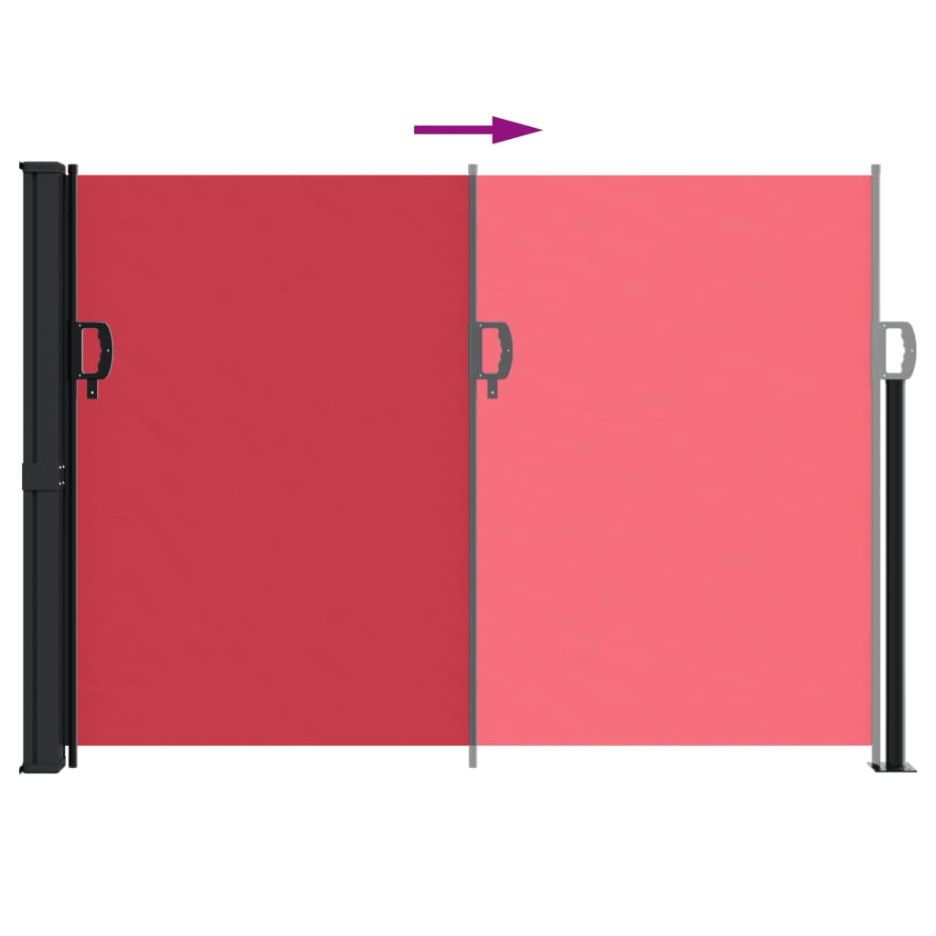 vidaXL Toldo lateral retráctil rojo 140x500 cm