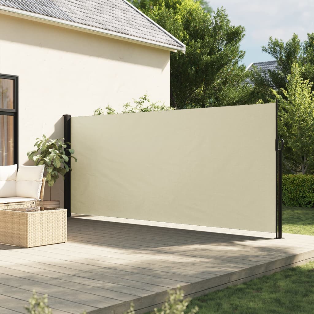 vidaXL Toldo lateral retráctil crema 160x500 cm