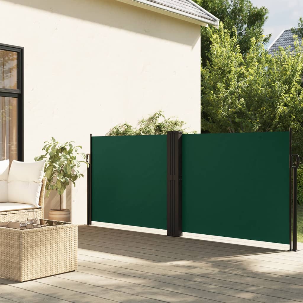 vidaXL Toldo lateral retráctil verde oscuro 140x600 cm