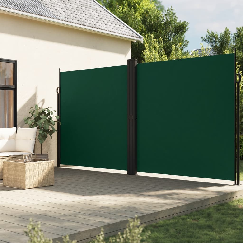 vidaXL Toldo lateral retráctil verde oscuro 220x600 cm