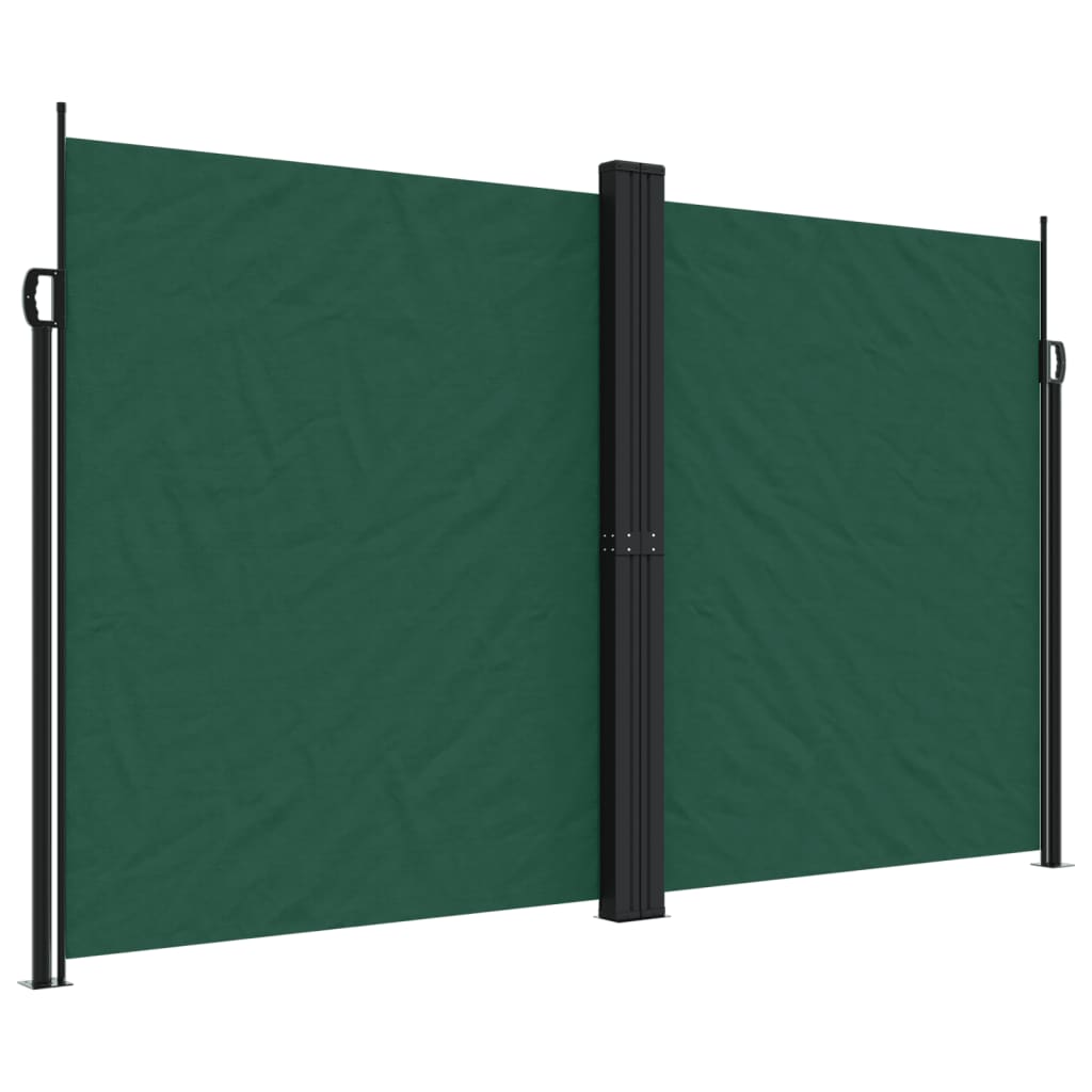 vidaXL Toldo lateral retráctil verde oscuro 200x1000 cm