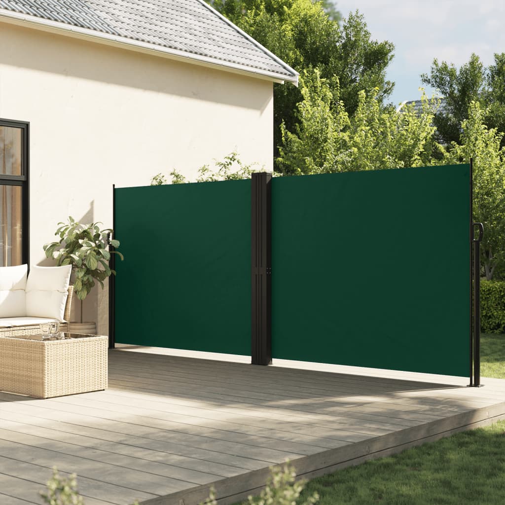 vidaXL Toldo lateral retráctil verde oscuro 180x1200 cm