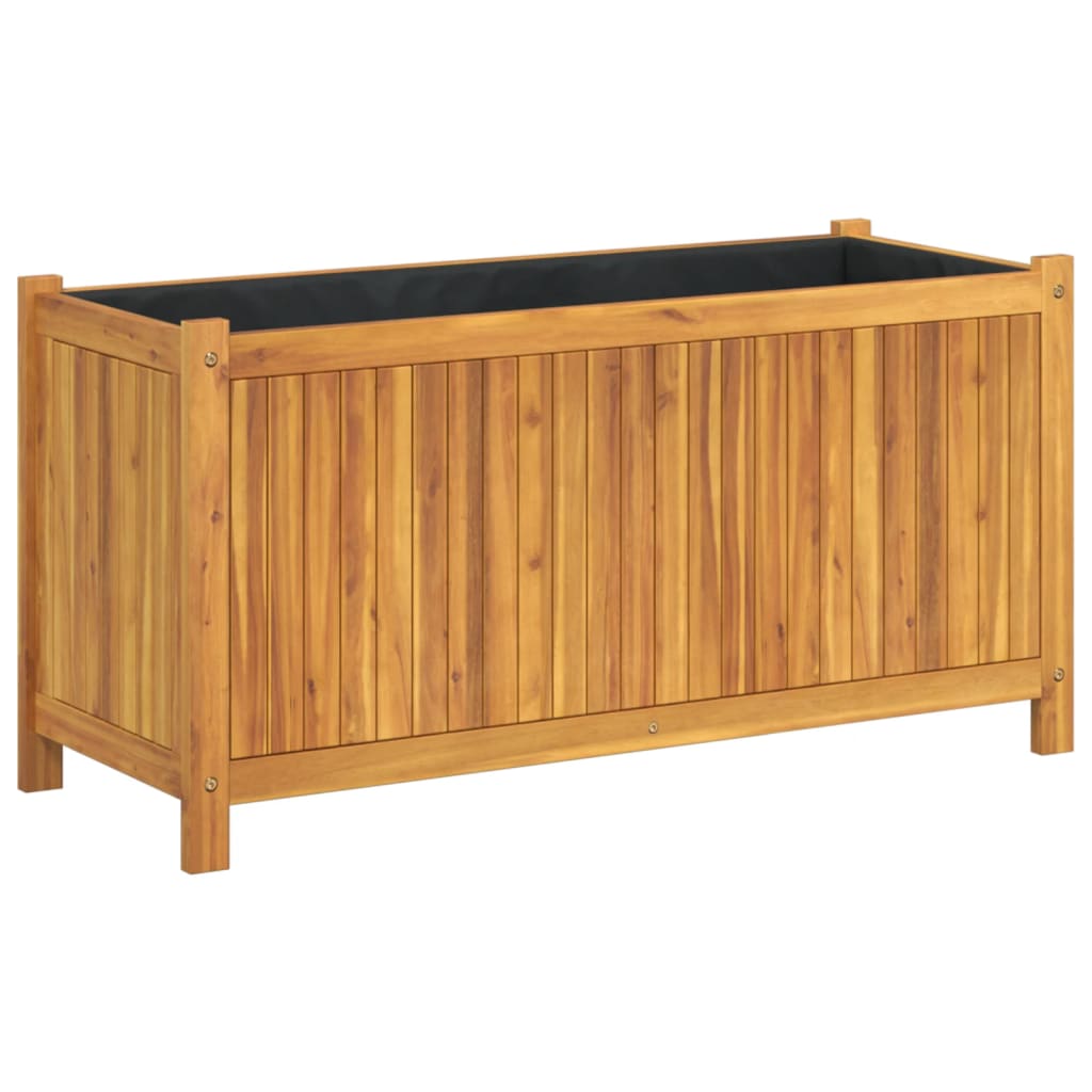 vidaXL Jardinera con forro madera maciza de acacia 99,5x38x50 cm