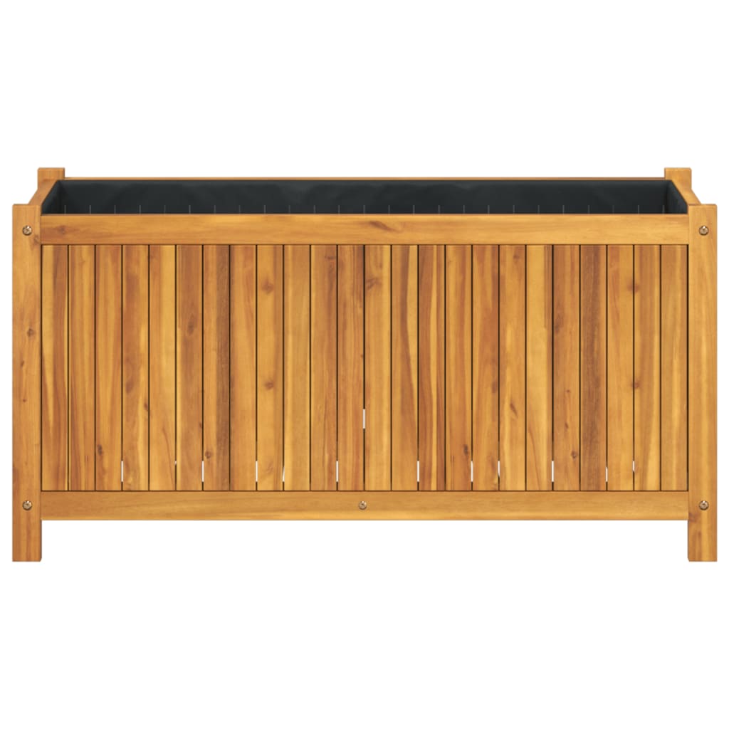 vidaXL Jardinera con forro madera maciza de acacia 99,5x38x50 cm