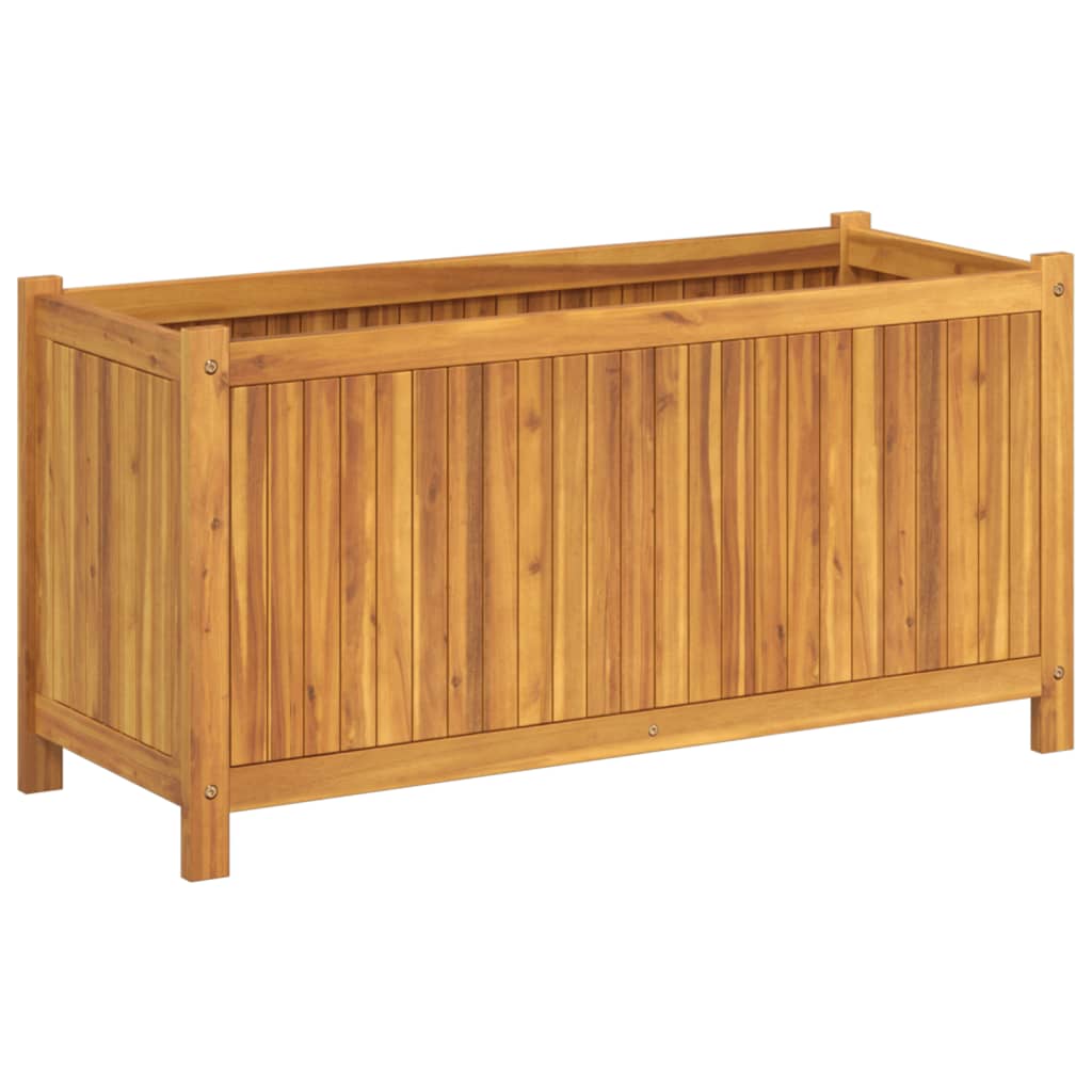 vidaXL Jardinera con forro madera maciza de acacia 99,5x38x50 cm