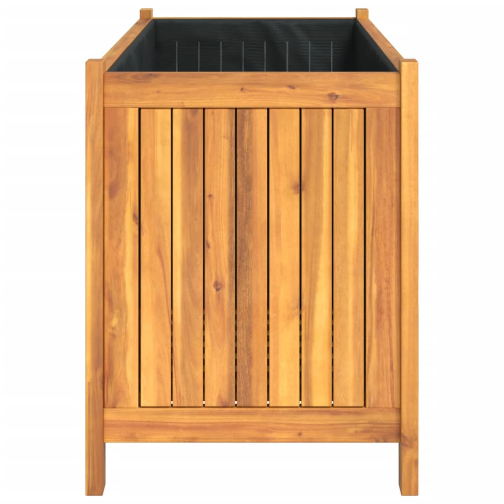 vidaXL Jardinera con forro madera maciza de acacia 99,5x38x50 cm