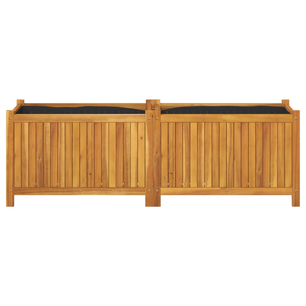 vidaXL Jardinera con forro madera maciza de acacia 153x38,5x50 cm