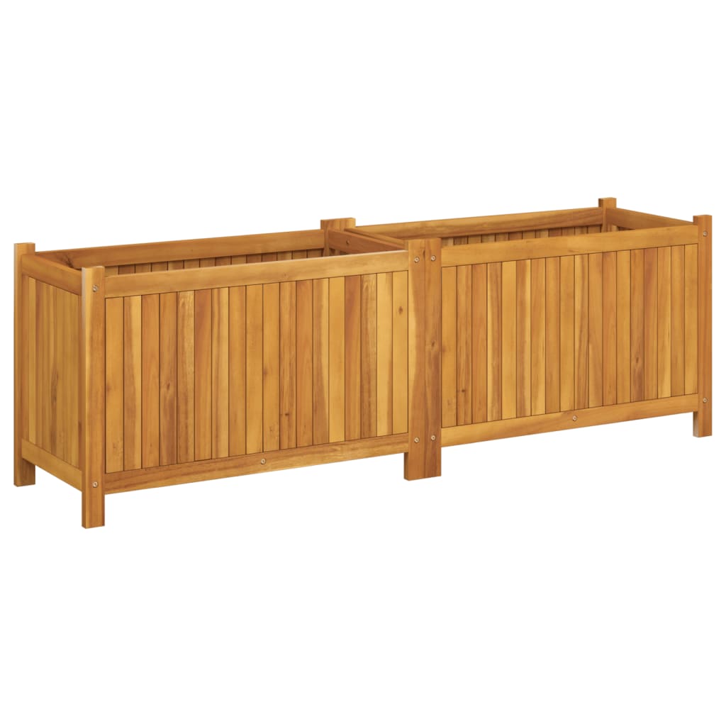 vidaXL Jardinera con forro madera maciza de acacia 153x38,5x50 cm