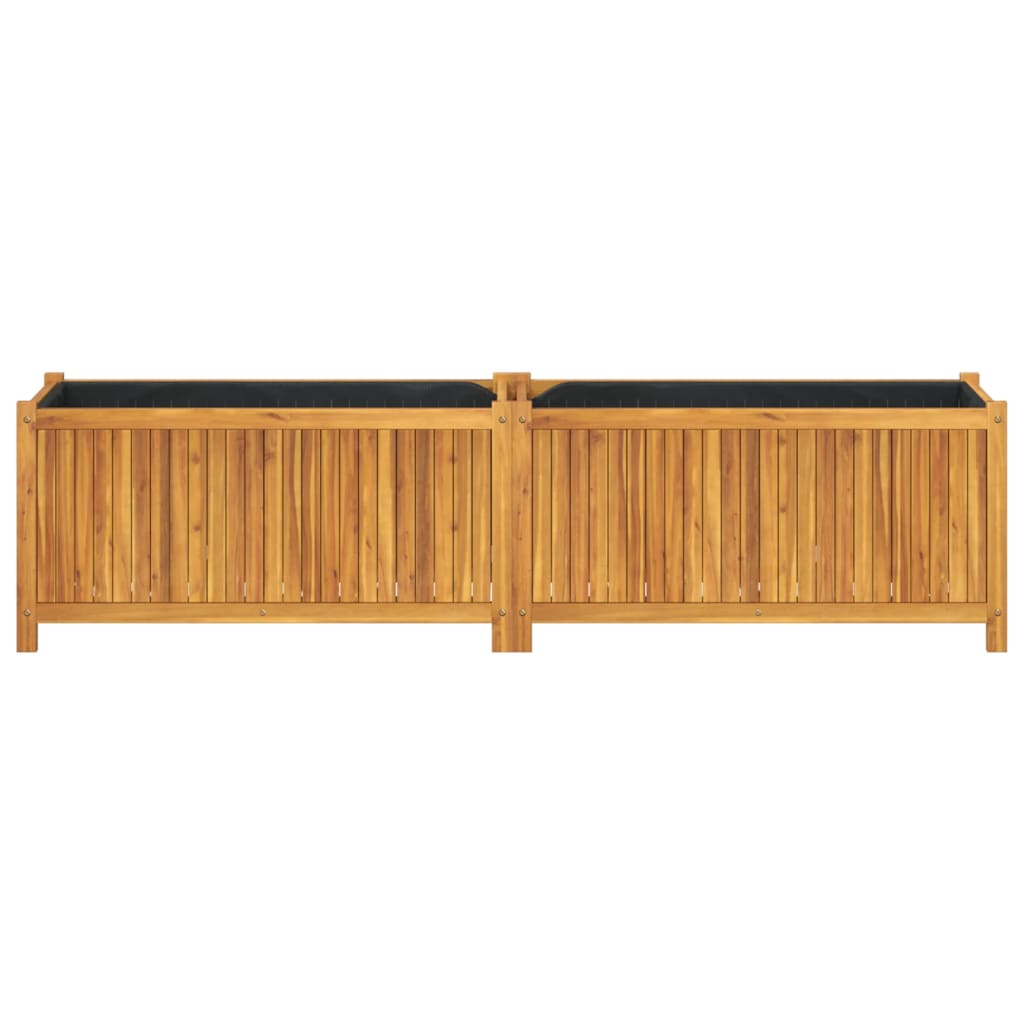 vidaXL Jardinera con forro madera maciza de acacia 199x38,5x50 cm