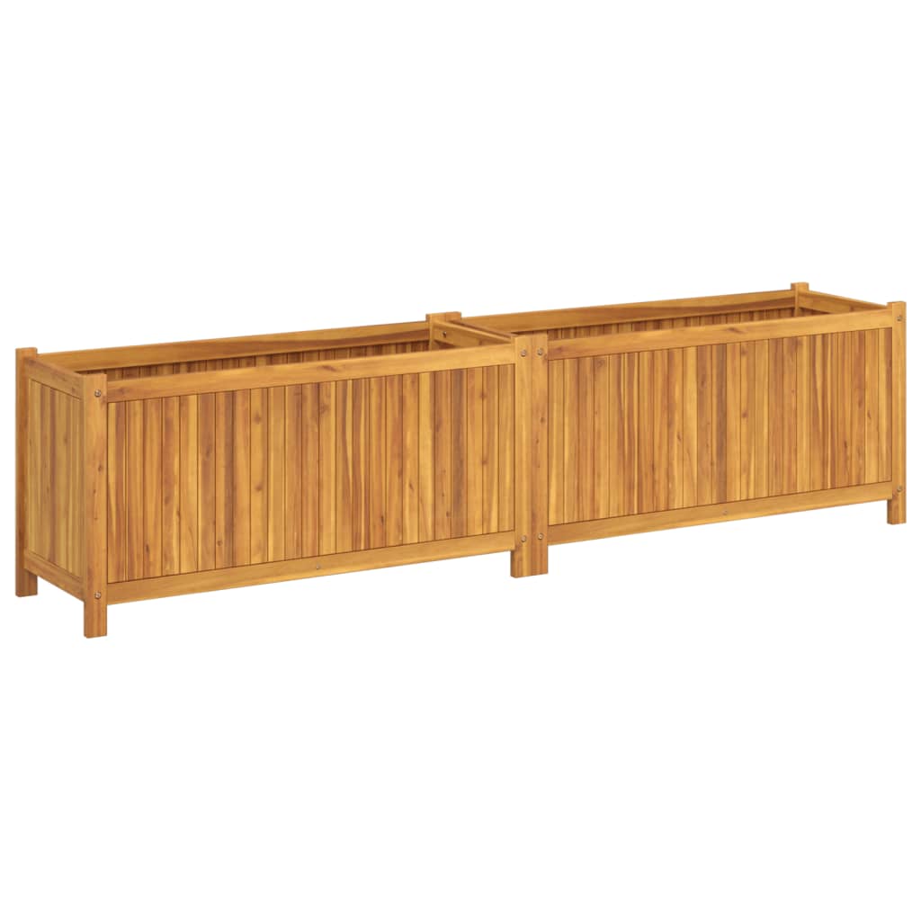 vidaXL Jardinera con forro madera maciza de acacia 199x38,5x50 cm