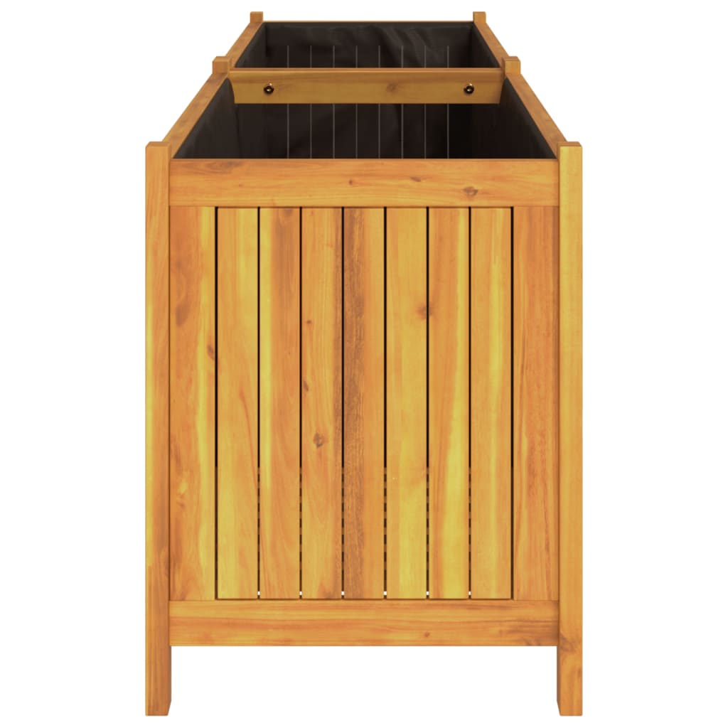 vidaXL Jardinera con forro madera maciza de acacia 199x38,5x50 cm