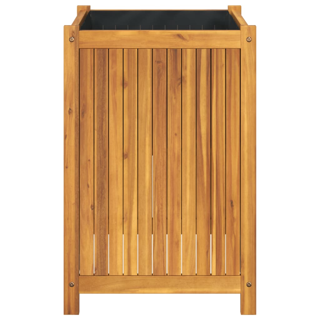 vidaXL Jardinera con forro madera maciza de acacia 50x50x75 cm