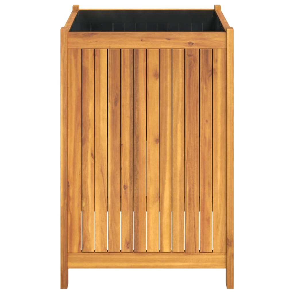 vidaXL Jardinera con forro madera maciza de acacia 50x50x75 cm