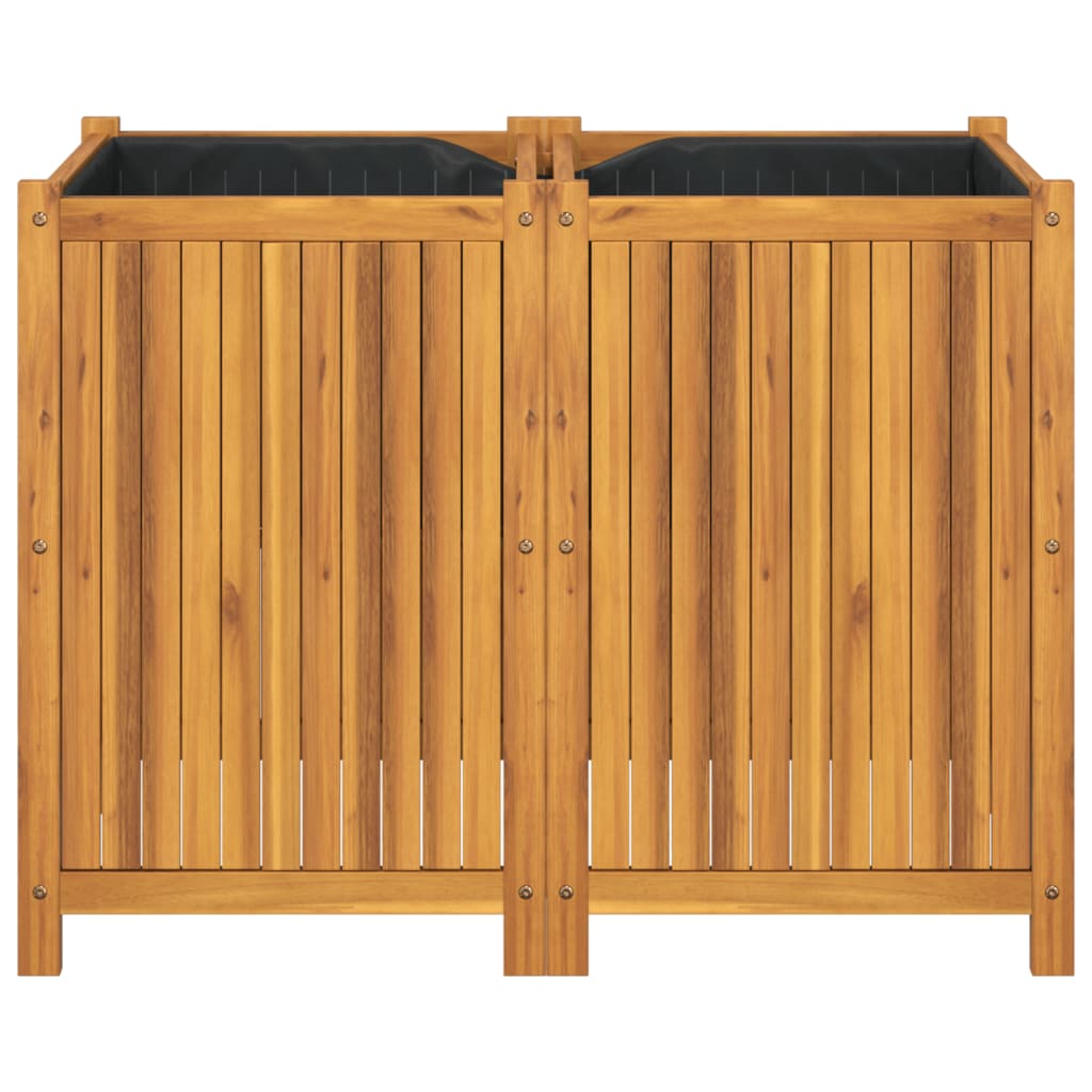 vidaXL Jardinera con forro madera maciza de acacia 100x50x75 cm